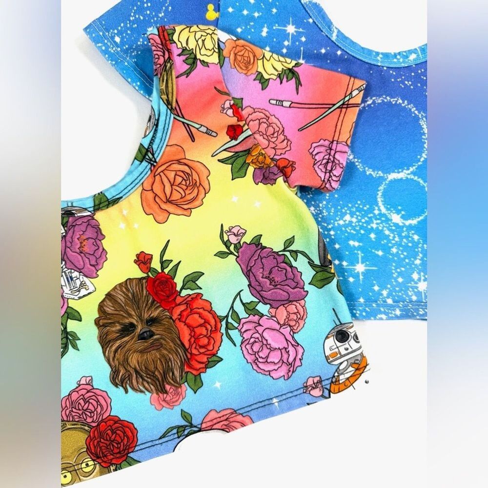 WILD RICH KIDS Girl Star Wars Mickey Crop Top Set 7/8 Galaxy Y2K Inspired - Picture 5 of 16